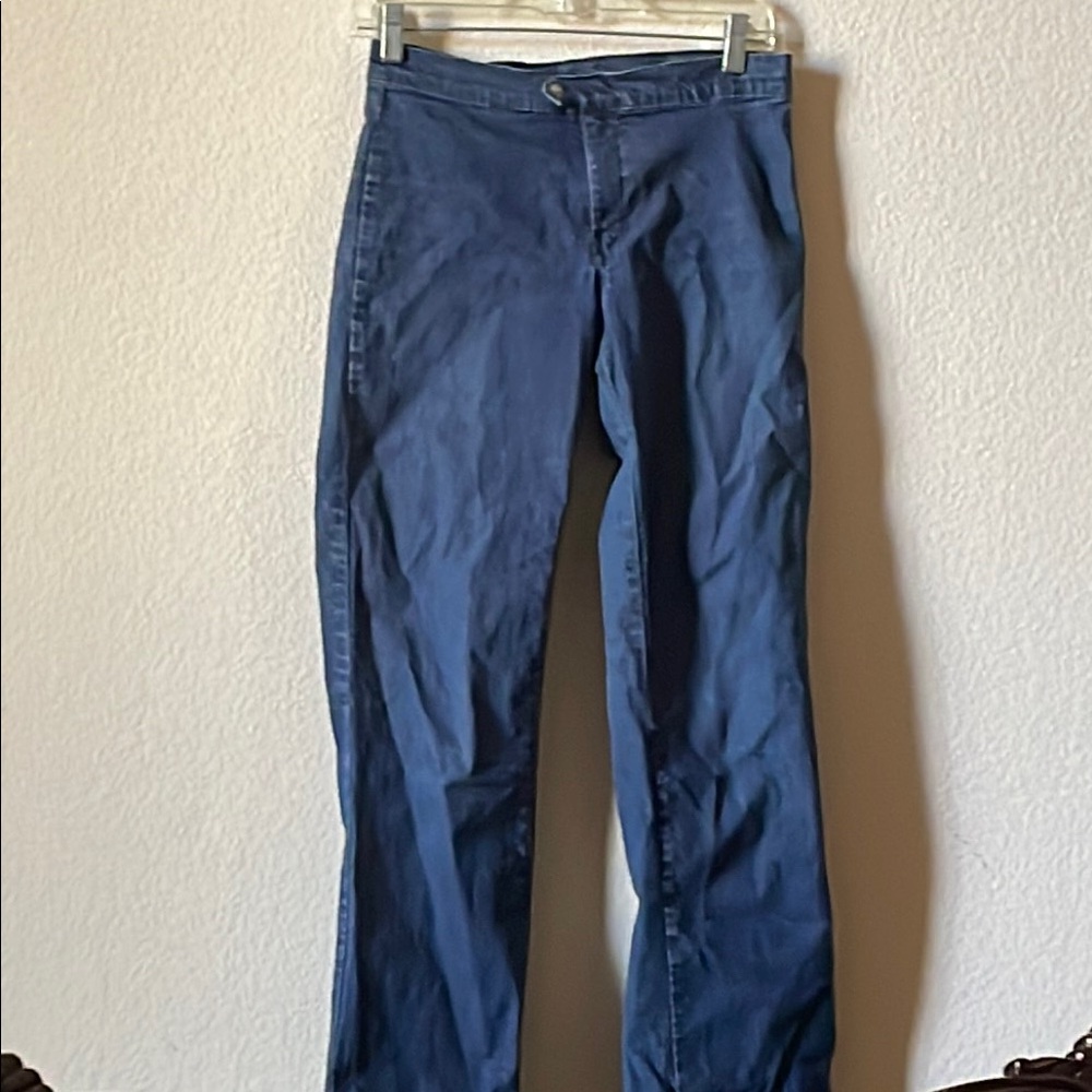 Blue Straight-Leg Pants